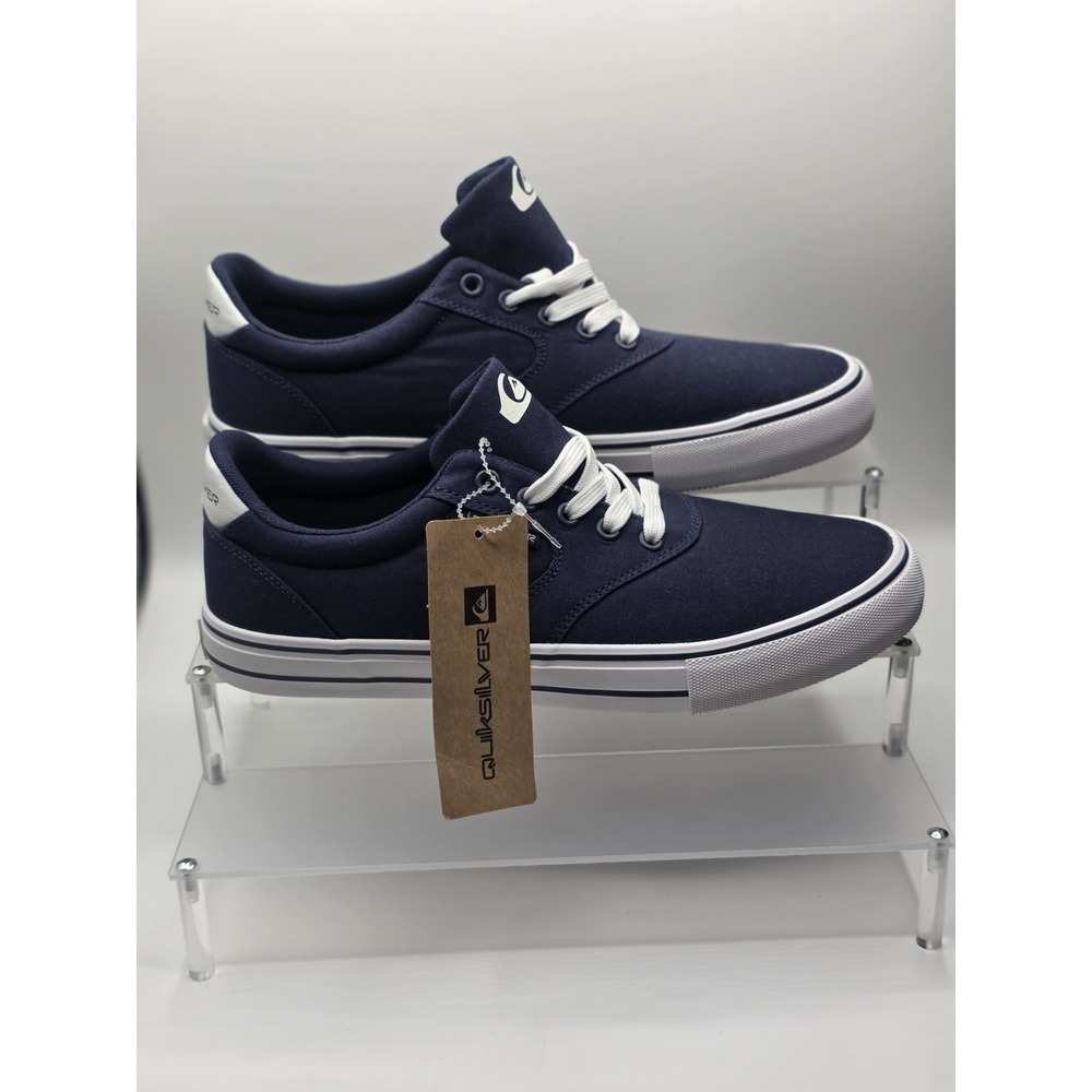 Quiksilver Cody Low Mens Sz 9.5 Navy Blue Mesh Canvas PU Skateboarding Sneakers